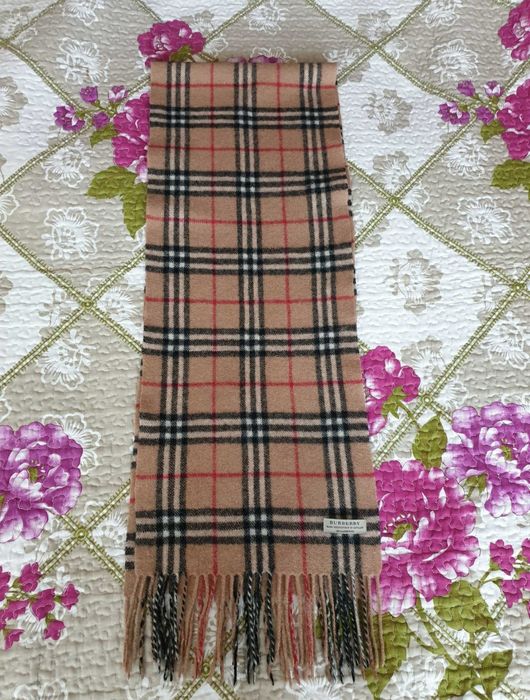 Fular camel bej tartan lana Burberry