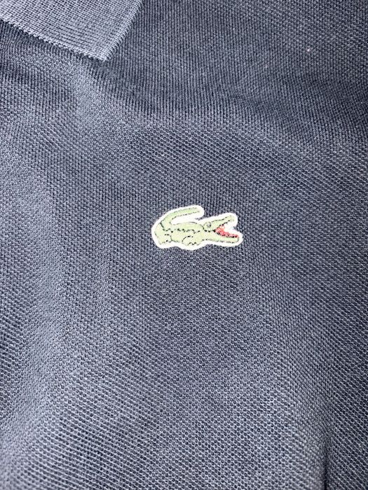 Polo Lacoste mânecă lungă, negru, mărime 5 (L)