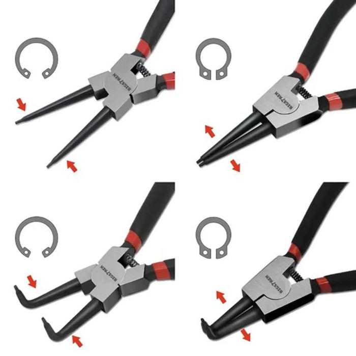 Клещи зегер 180 мм, BIGSTREN 22159, к-т 4 бр.