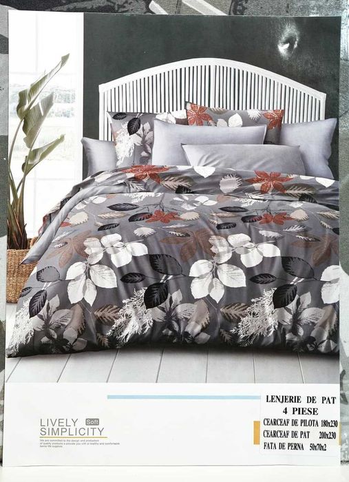 Set lenjerie de pat 4 piese – Nou