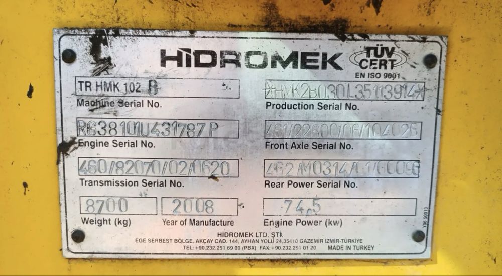 Экскаватор Hidromek HMK 102B, 2008 года