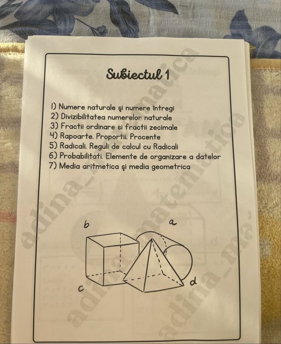 Vand culegere matematica care te ajuta pentru nota 10 la EN