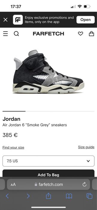 Vând Jordan AIR Retro 6 “smoke gray”, accept și unele schimburi