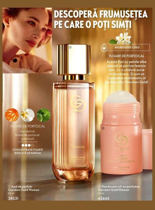 Set Giordani Gold Woman Oriflame ( parfum + deo roll-on )