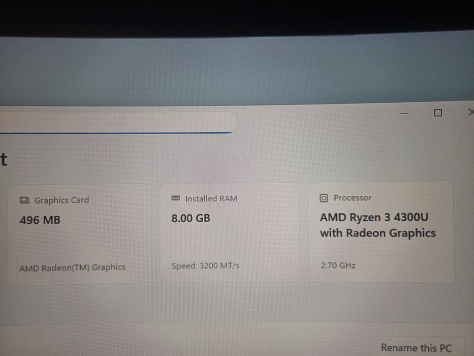 Ryzen 3 4300U 8GB DDR4