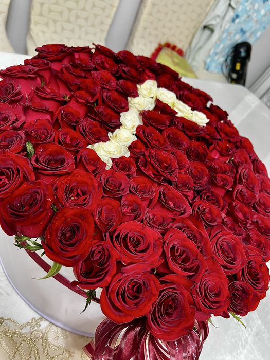 Цветы букет бу свежая роза 101шт