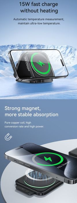 Hoco CQ4 Док-станция 3 в 1 Magnetic 15W iPhone 14 и 15 iWatch AirPods