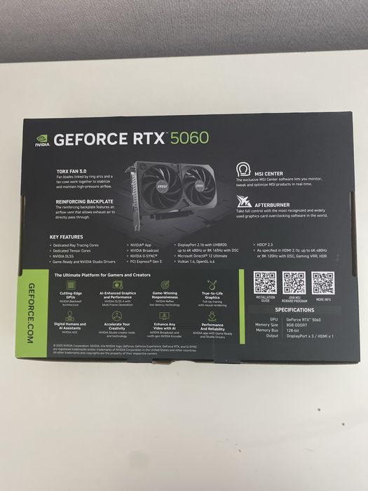Видеокарта MSI GeForce RTX 5060 SHADOW 2X OC