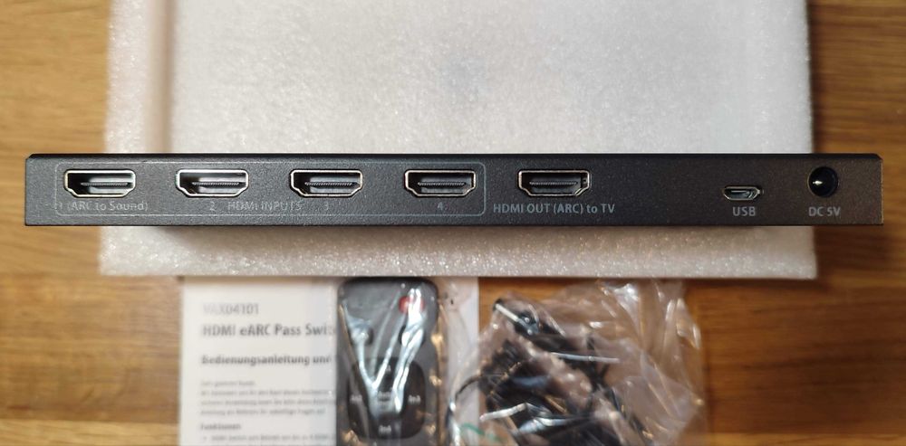 Switch HDMI 4K HDR eARC, 5 porturi - Dolby, DTS, 7.1