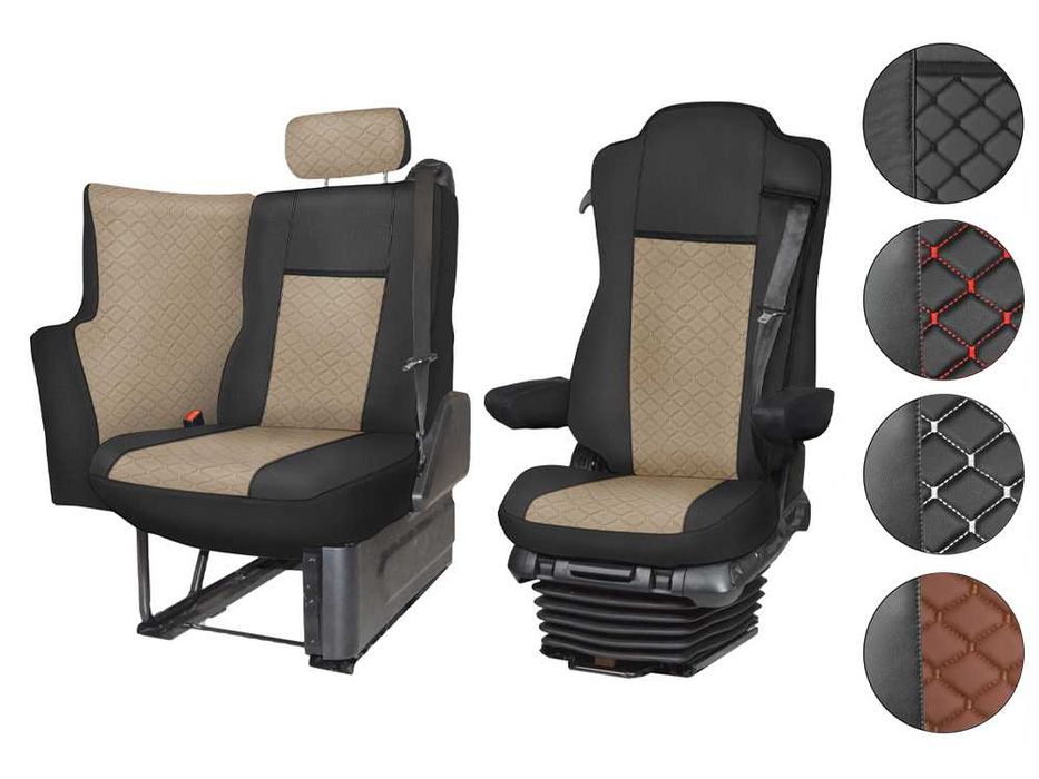 Husă scaun Mercedes Actros MP4, MP5, L, SoloStar după 2015 – piele ecologică, căptușită