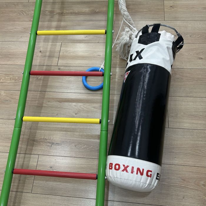 Шведская стенка с грушей, кольцами, канатом