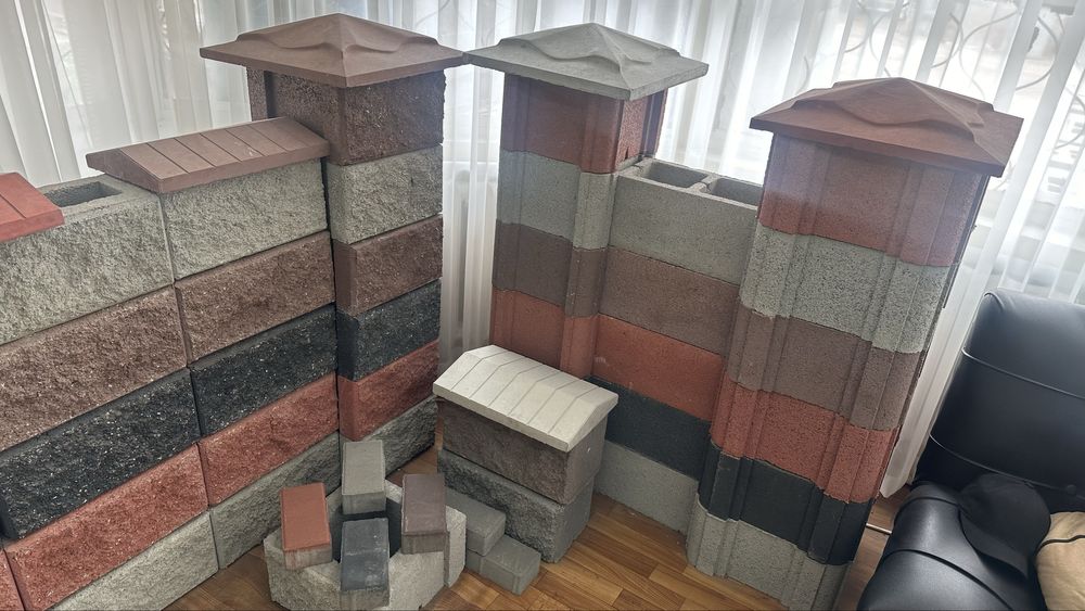 Сплитерный гладкий блок, рваный перегородчный