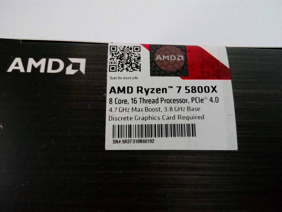 AMD Ryzen 7 5800x Новый запечатанный (BOX версия)