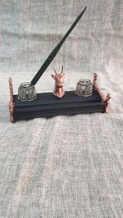 Старинен австрийски кантар L.Gruner.,Ант. мастилница,Поср.комплект WMF