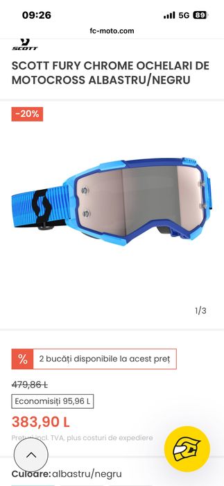 Ochelari scott fury moto/schi.noi