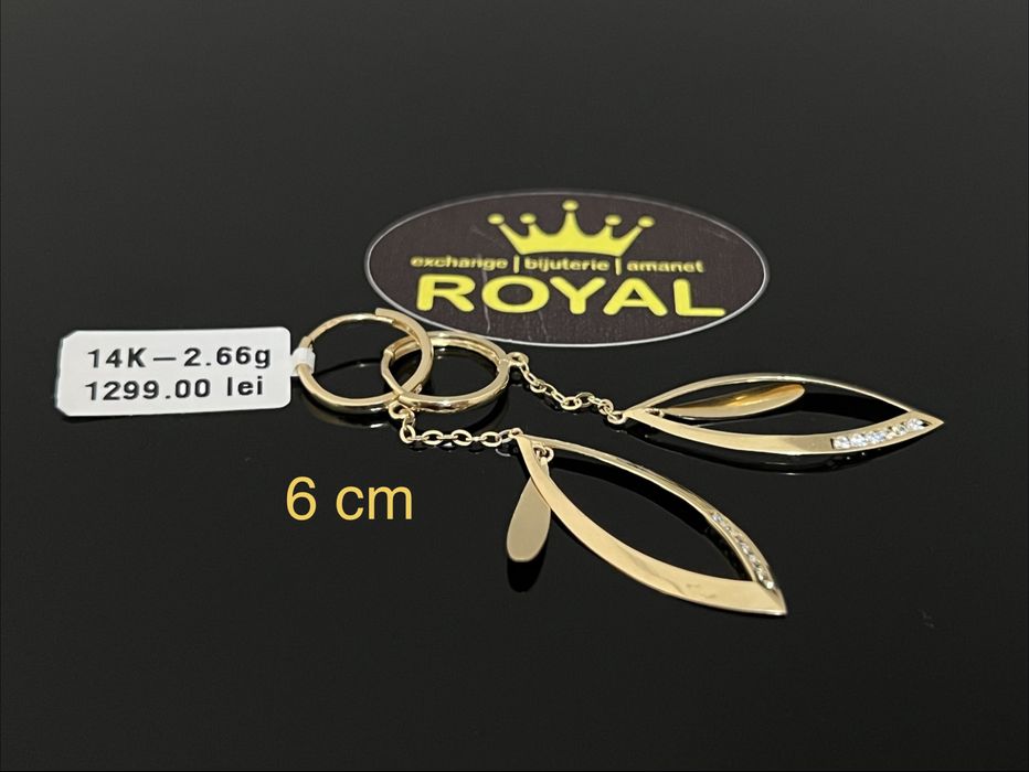Bijuteria Royal CB : Cercei dama aur 14k 585  2,66 grame