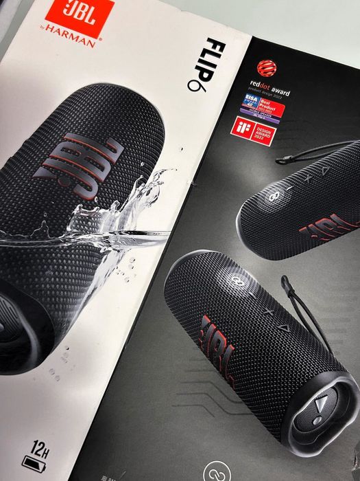 Boxă portabilă JBL Flip 6, sunet puternic, bass excelent, Bluetooth, rezistentă la apă și praf (IP67), autonomie de până la 12 ore.