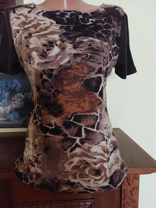 Maleta foarte draguta animal print din jerse - material natural