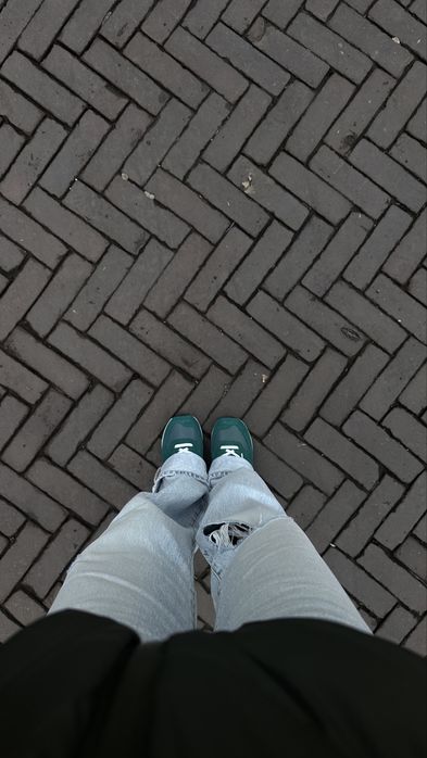 Adidasi originali New Balance 574, culoarea verde inchis