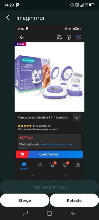 Pompa de san Lansinoh dubla 2 in 1