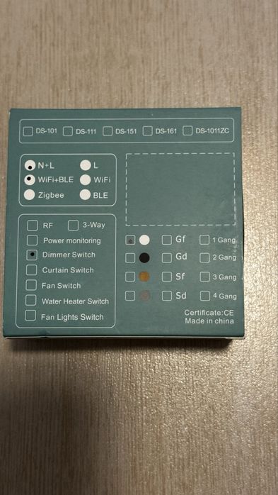 Intrerupator simplu cu touch si dimmer Tuya 1X300W sticla, aplicatie de mobil Tuya Smart Alexa si Google Assistant alb
