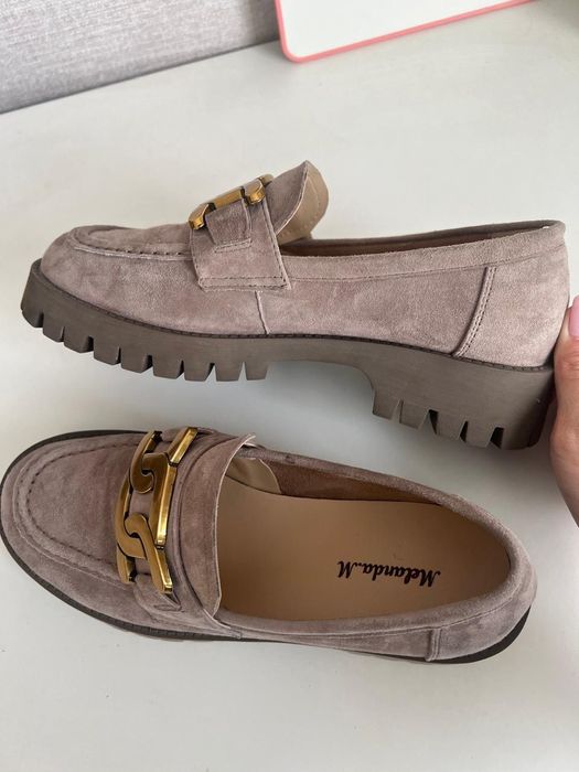 Туфли оксфорды цвет пудра.