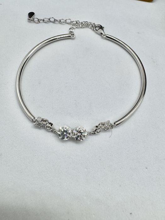 Сребърна гривна с мойсанит (Диамант) 1 карат