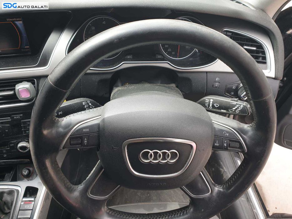 Volan Piele 4 Spite cu Comenzi FARA Airbag Audi A4 B8 B8.5 FL Facelift 2012 - 2015 [Q2226]