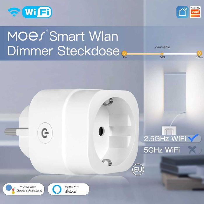 Priza smart dimmer MOES WiFi control lumini Alexa Google*