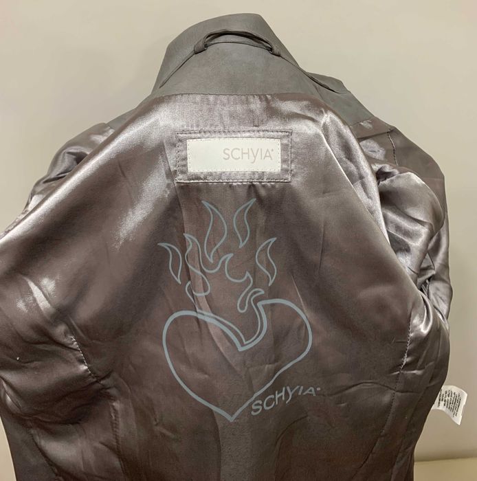 Jacheta Schyia din piele naturala moale si fina cu franjuri