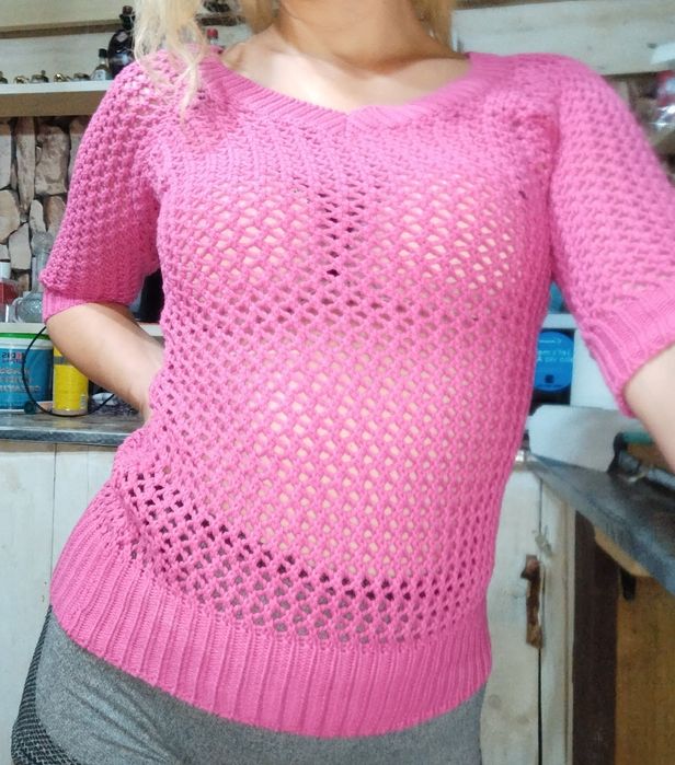 Bluza de lana de culoare roz