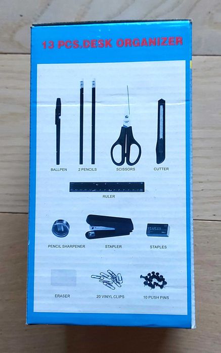 Suport birou plastic negru rotativ echipat 13 piese