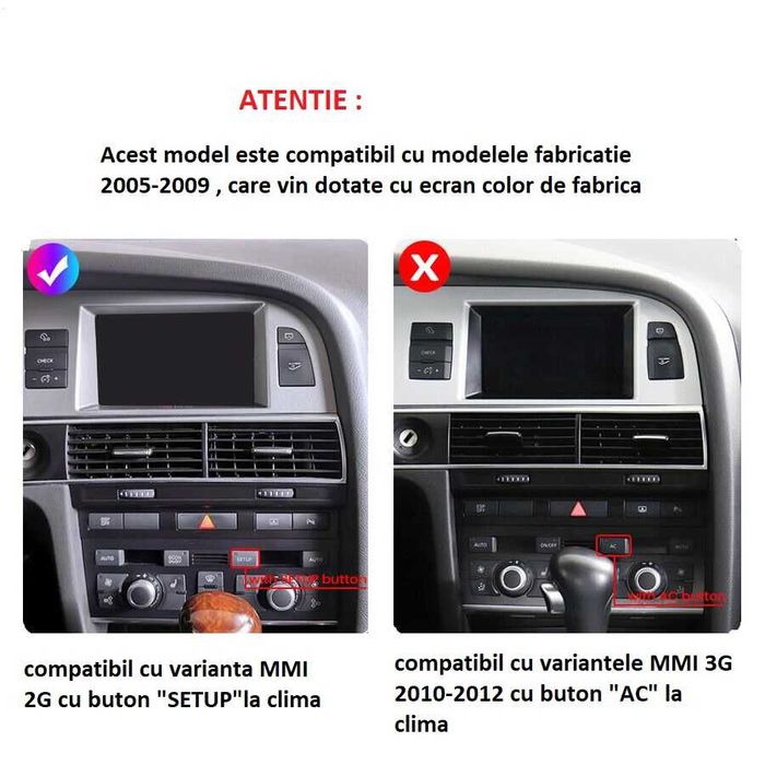 Navigatie Audi A6 C6,2005-2009,octa-core,4G+64GB,factura+garantie