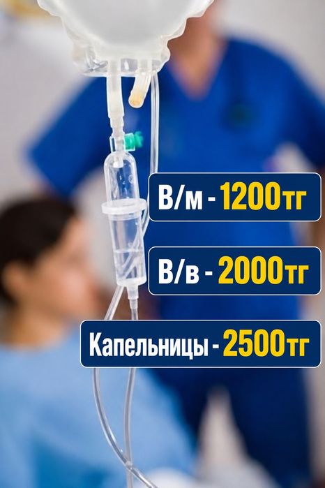 Уколы на дому  в/в, в/м, капельницы.