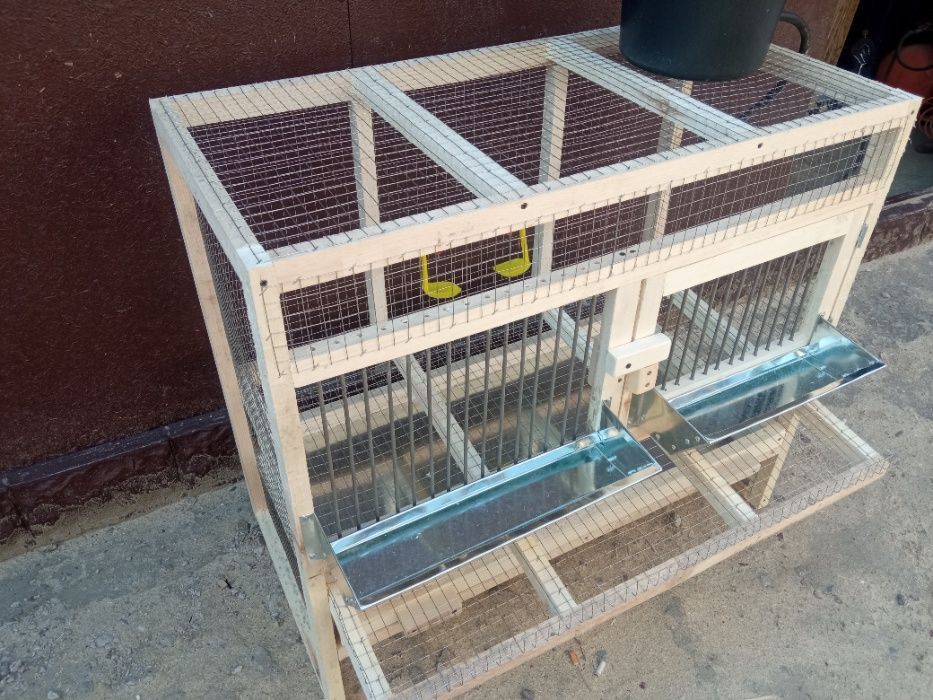 клетка для кур с откатом для яйц