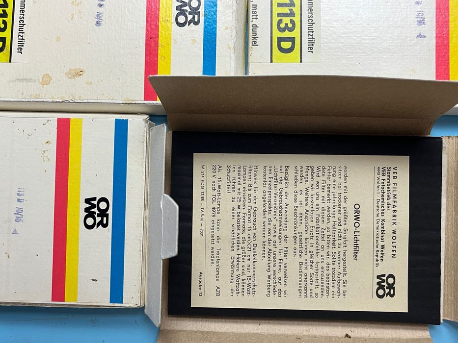 4 броя стари защитни филтри за тъмна стая фотографски