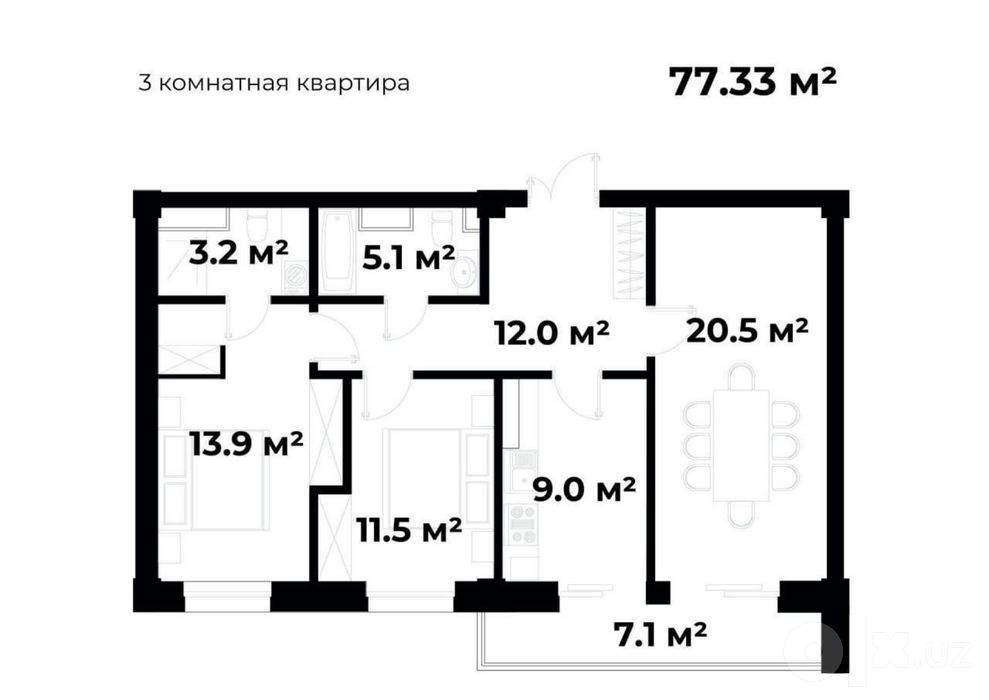 Продается 3х-комнатная квартира  в ЖК «PARK RESIDENCE»