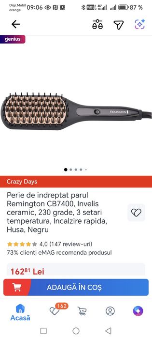 Placa(perie) de întins parul Remington CB7400
