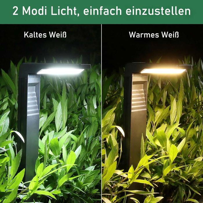 Calflux Комплект от 2 броя соларни лампи за външна градина, за пътеки