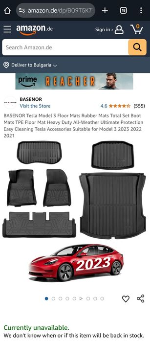 Комплект 6 части TPE стелки за Tesla Model 3 2021-2023, BASENOR