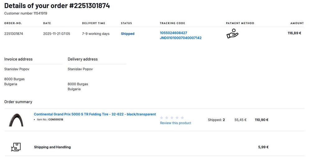 Шосейни гуми Continental Grand Prix 5000 S TR Folding Tire - 32-622