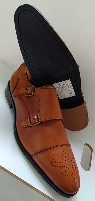 Pantofi monk 45 45.5 premium cap toe Jules NOI piele naturala moale