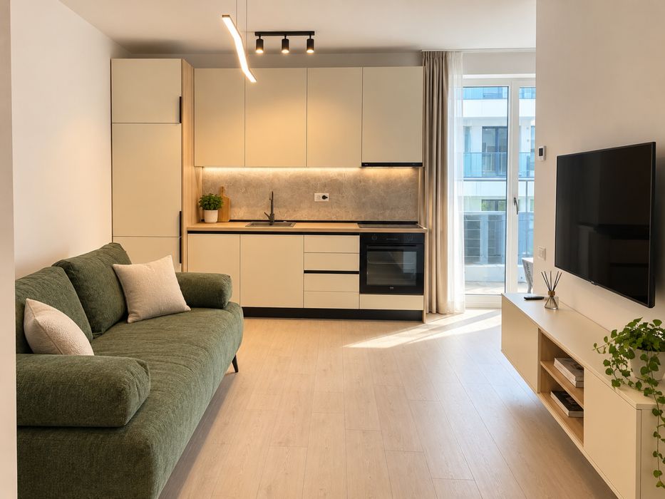 Prima închiriere | Studio dublu mobilat și complet utilat | MTM Pipera Lake | Parcare inclusă