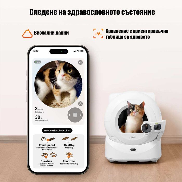PetKit Purobot ULTRA КОМБО - автоматична тоалетна за котки с постелка