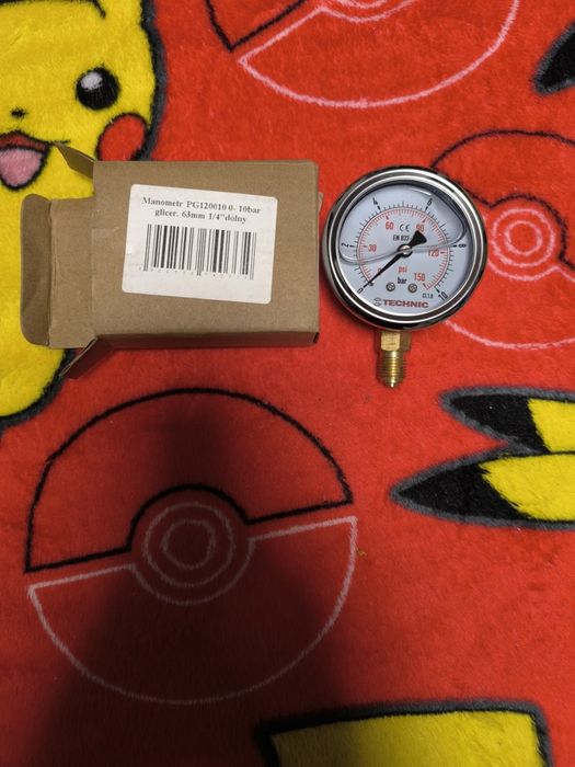 Manometru glicerynos 0-4 bar, TC Technic, 63mm, montare 1/4"