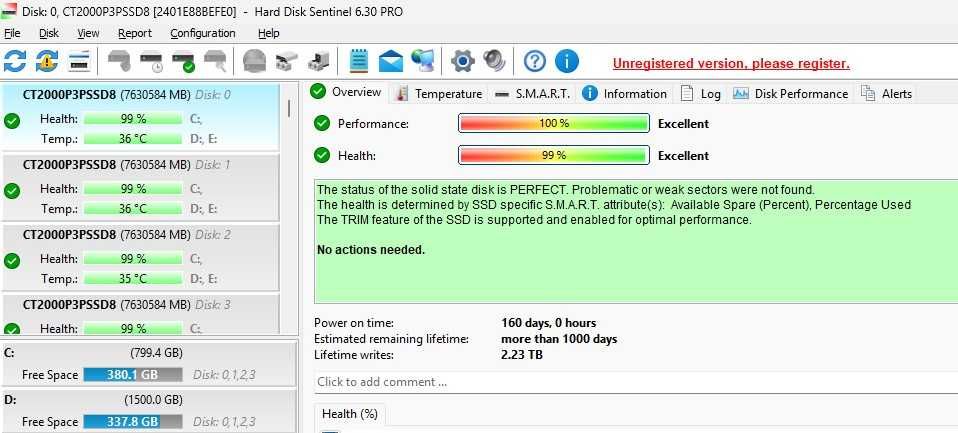 4 SSD-uri NVME Gen.3 Crucial P5Plus 2TB