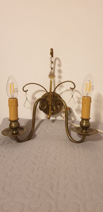 Accesoriu decor lumina vintage colectie alama cristal  Franta 1930