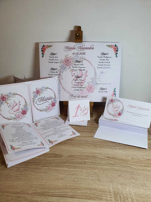 Invitatii/ Meniuri / plicuri / etichete  / carti vizita nunta botez