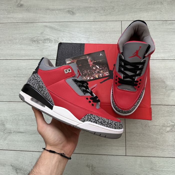 Jordan 3 Red Cement full box