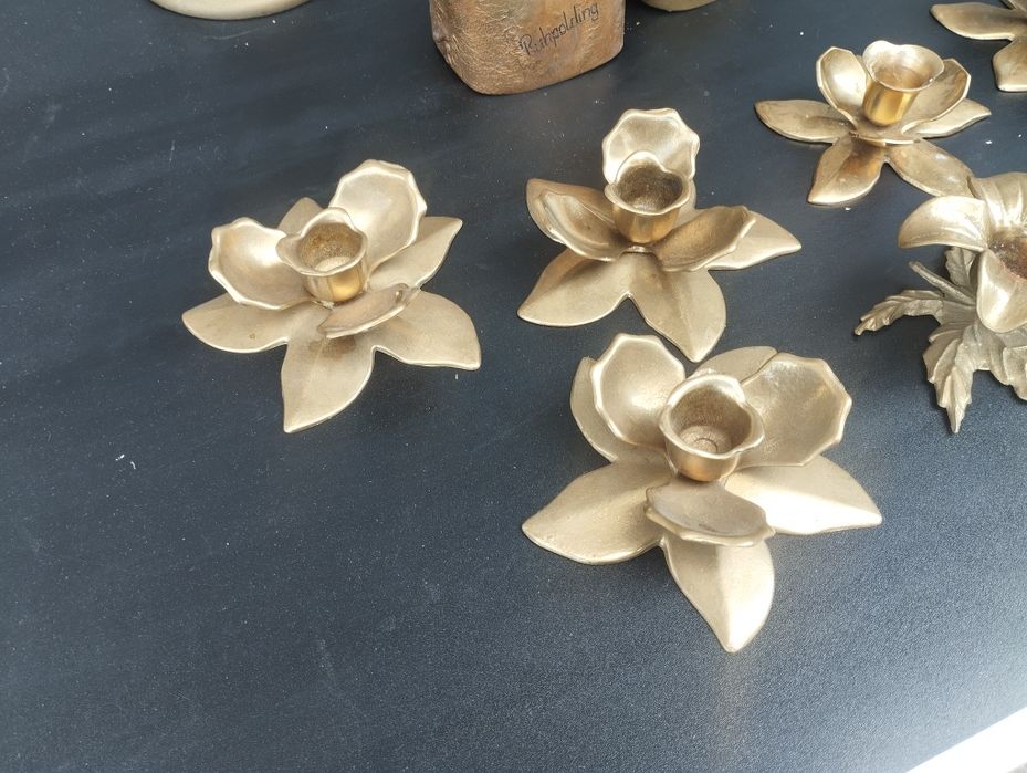 Месингов свещник 3ка, месингов свещник единична , швейцарска хлопка